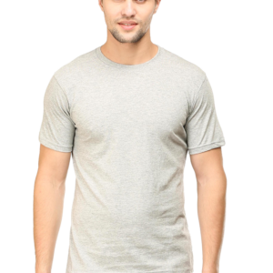 Grey Melange Color Round Neck Half Sleeve Classic T-Shirt