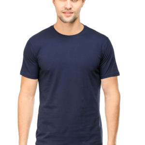 Navy Blue Color Round Neck Half Sleeve Classic T-Shirt