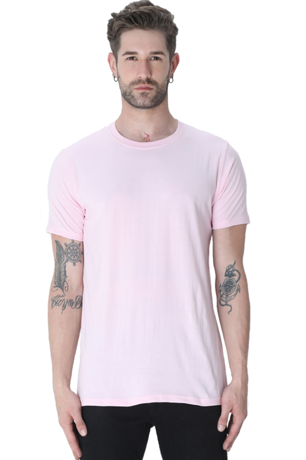 Baby Pink Color Round Neck Half Sleeve Classic Unisex T-Shirt