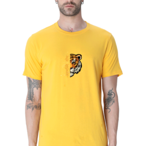 अहमस्मि योधः | I am a warrior | Yellow & Golden Yellow Round Neck Half Sleeve Classic