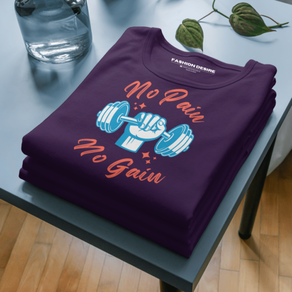 No Pain No Gain Unisex Classic Round Neck Half Sleeve T-Shirts - Image 9