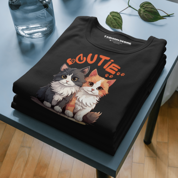 Cutie | Cat Lovers | Classic Crew T-Shirt - Image 2