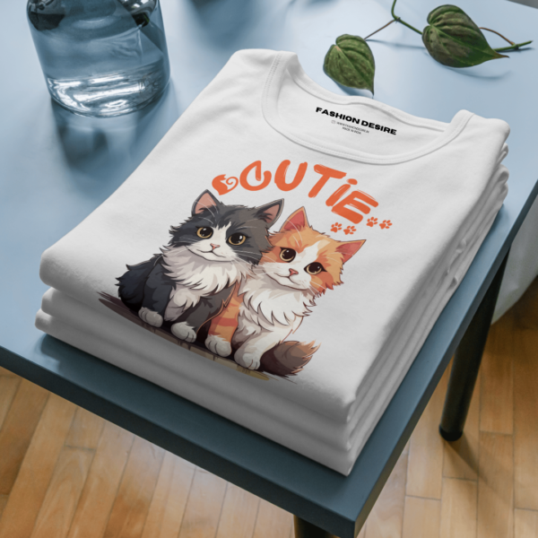 Cutie | Cat Lovers | Classic Crew T-Shirt - Image 8