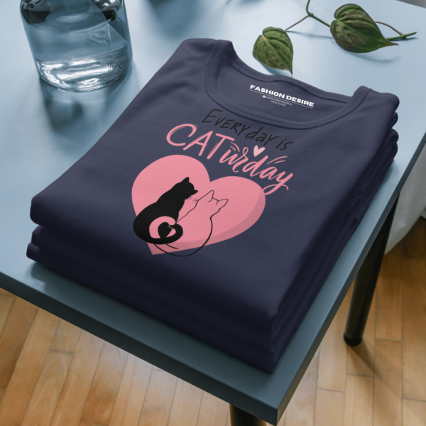 CATurday | Cat Lovers | Classic Crew T-Shirt - Image 3