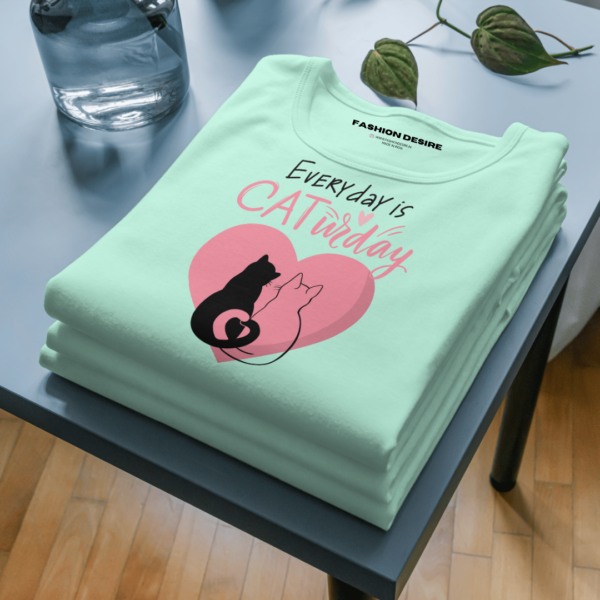 CATurday | Cat Lovers | Classic Crew T-Shirt - Image 7