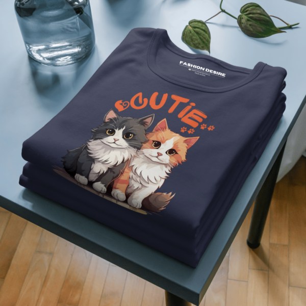 Cutie | Cat Lovers | Classic Crew T-Shirt - Image 3