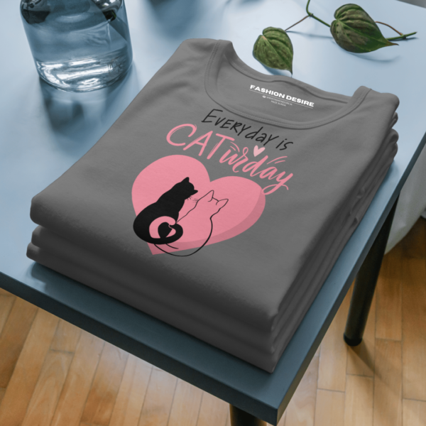 CATurday | Cat Lovers | Classic Crew T-Shirt - Image 4