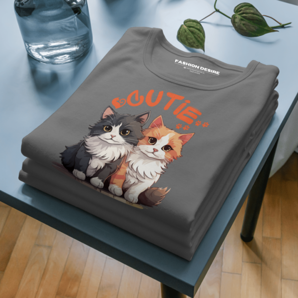 Cutie | Cat Lovers | Classic Crew T-Shirt - Image 4