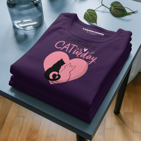 CATurday | Cat Lovers | Classic Crew T-Shirt - Image 5